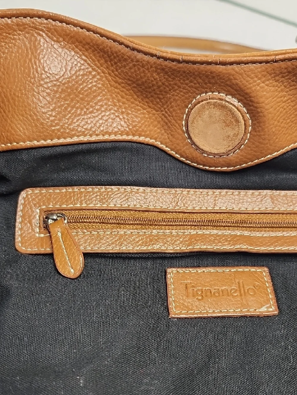 Tignanello Leather Hobo Shoulder Bag